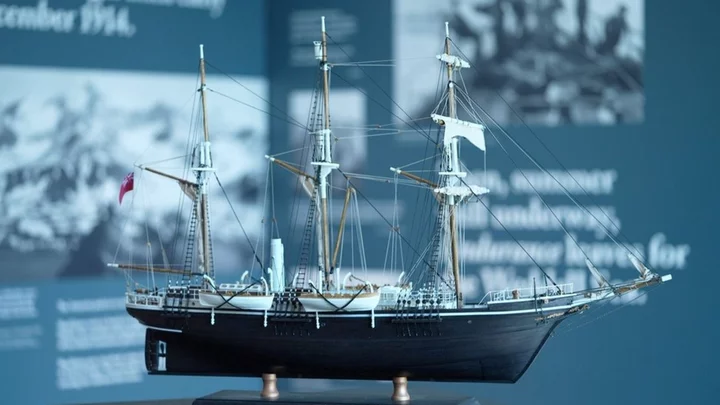 Shackleton ship model brought from Ukraine to Cornwall