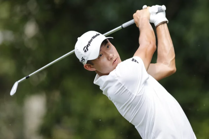 Collin Morikawa shoots 61 to go from 9 shots behind to 3-way tie for Tour Championship lead