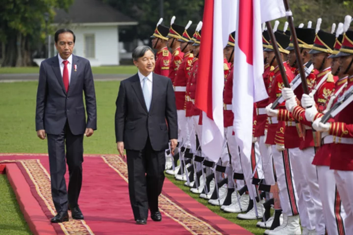 Japan's emperor meets with Indonesian president on his first official foreign trip as emperor