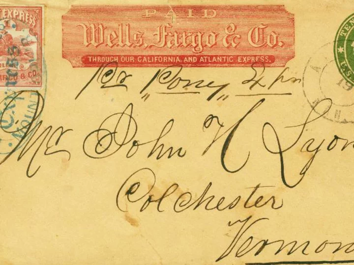 Rare pony express envelope bound for Vermont to be auctioned in New York City