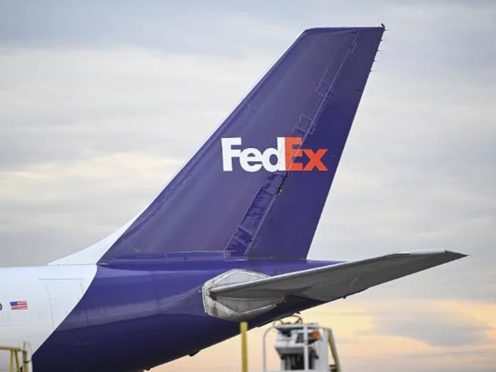 FedEx jet skids off the runway at a Tennessee airport after landing gear failure