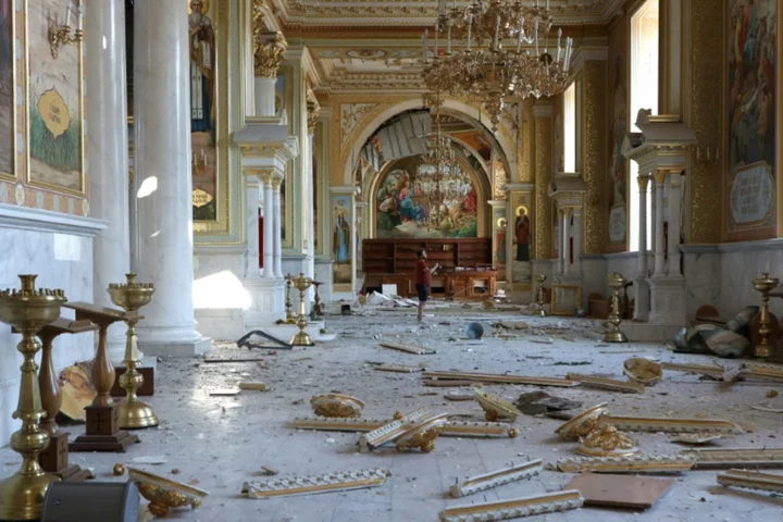 Russia strikes Odesa cathedral, as Putin claims counteroffensive 'failed'