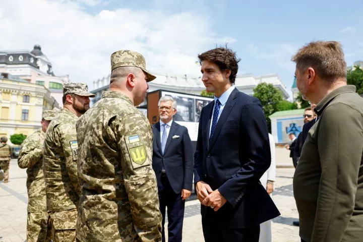 Canada's Trudeau visits war-time Kyiv, announces military aid