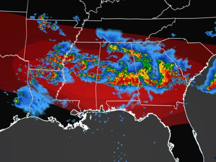 Storms knock out power to more than a hundred thousand across South with high winds and at least 8 reported tornadoes