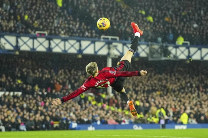 Garnacho scores acrobatic wonder goal for Man United to revive memories of famous Rooney strike