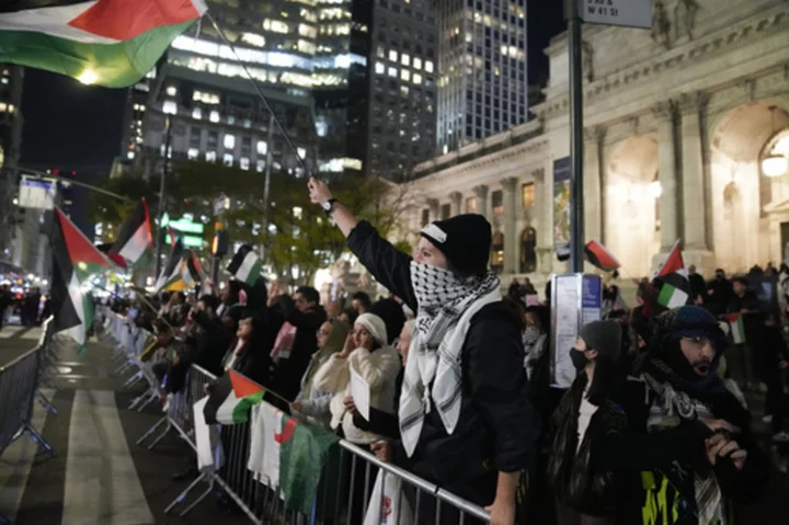 Protesters stage sit-in at New York Times headquarters to call for cease-fire in Gaza