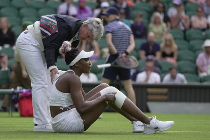 Venus Williams falls early in her first match at her 24th Wimbledon and loses to Elina Svitolina