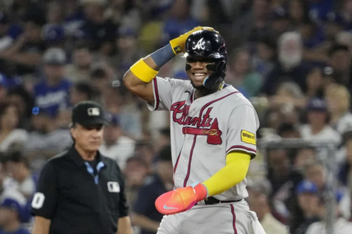 Acuña hits grand slam on wedding night to become 30-HR, 60-SB player as Braves beat Dodgers 8-7