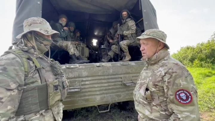 Russian mercenary boss slams army 'clowns' as he marks birthday at training camp