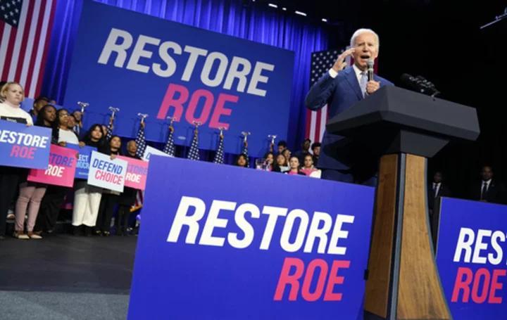 As Biden rallies for abortion rights, conservatives a mile away are pushing a 15-week national ban