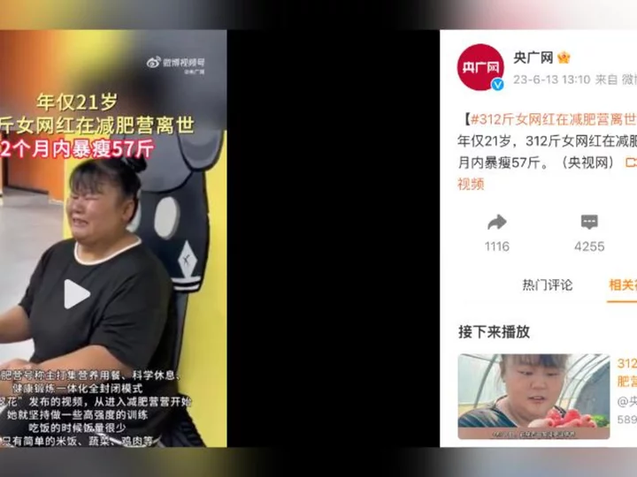 Influencer who died after trying to lose 100kg at weight loss boot camps spotlighted by Chinese state media