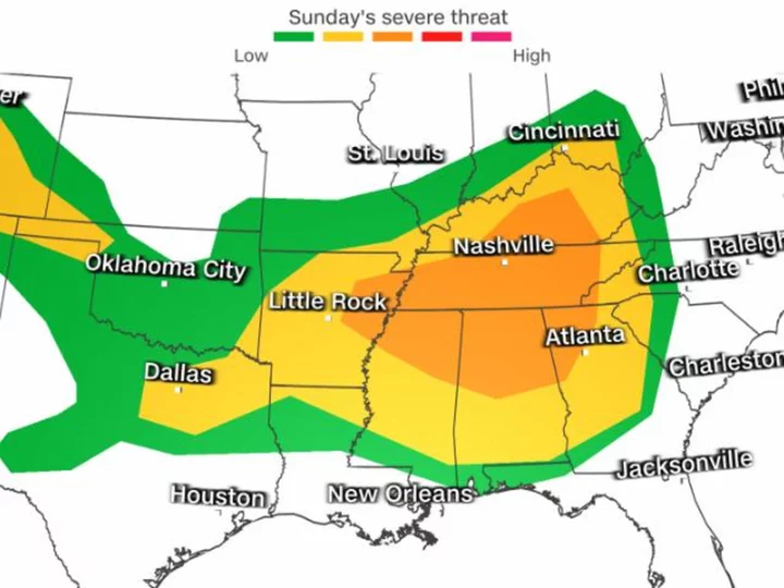 More than 60 million people could face severe storms Sunday