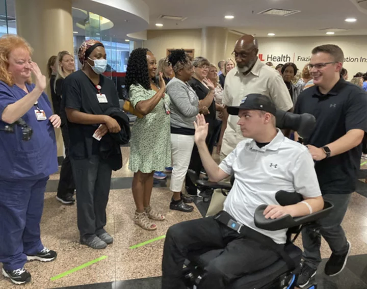 Police officer reaches milestone in recovery from critical wounds in Louisville bank shooting