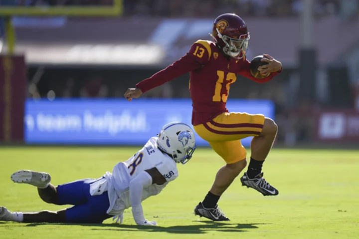 Heisman winner Caleb Williams throws 4 TD passes, leads No. 6 USC past San Jose State 56-28