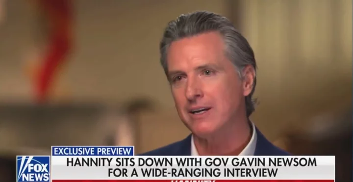 California governor pushes back on Fox News’ Sean Hannity when asked about running against Biden