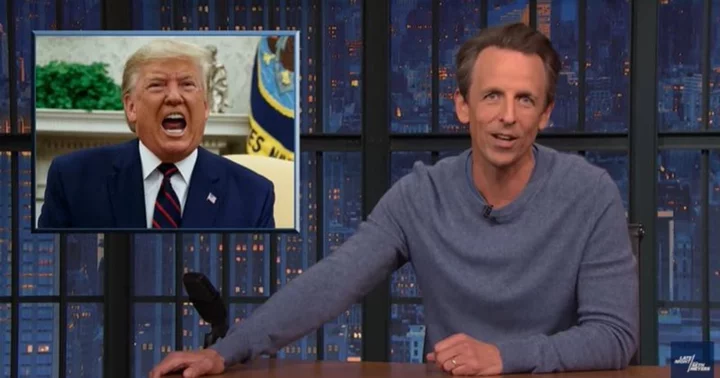 'Absolute flame bath': Internet in splits as Seth Meyers delivers monologue on Donald Trump's day in court