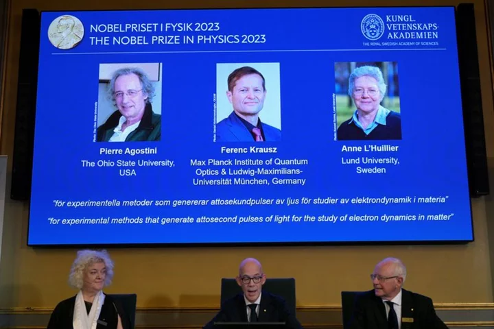 Trio win 2023 Nobel Prize in Physics for use of light to study electrons