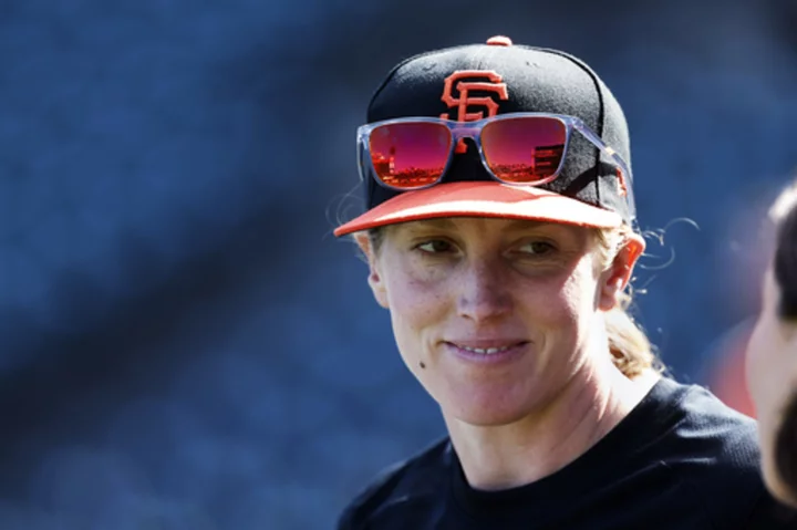 Assistant coach Alyssa Nakken interviews for Giants manager position