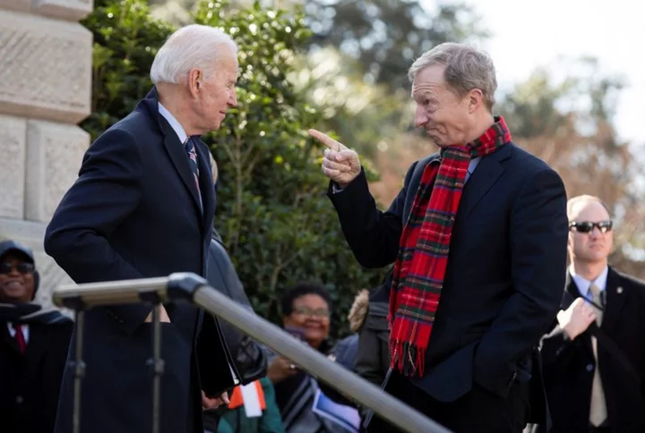 Biden raises money at Tom Steyer home in San Francisco