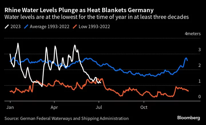 Heat Wave to Blanket Germany as Rhine Water Levels Recede