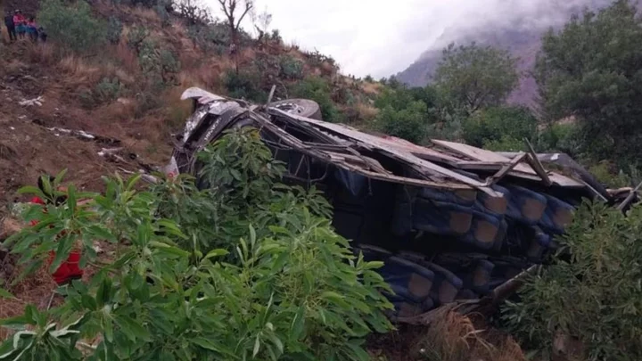 Peru coach crash: 24 killed as bus falls into ravine