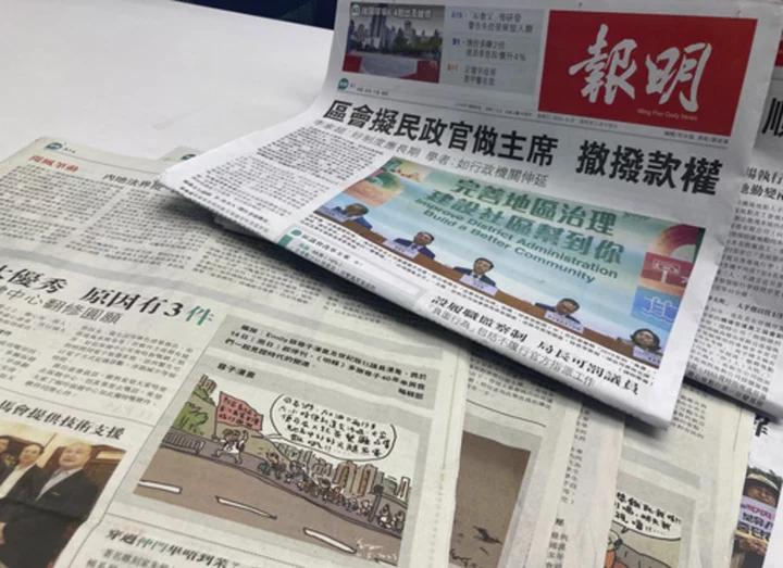 Hong Kong newspaper to stop publishing drawings by prominent cartoonist after government complaints