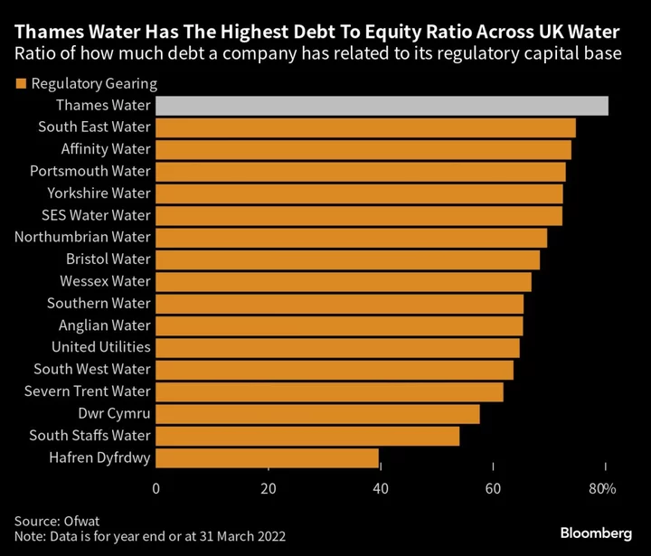 UK’s Water Watchdog Says It Should Have Stopped Debt Binge