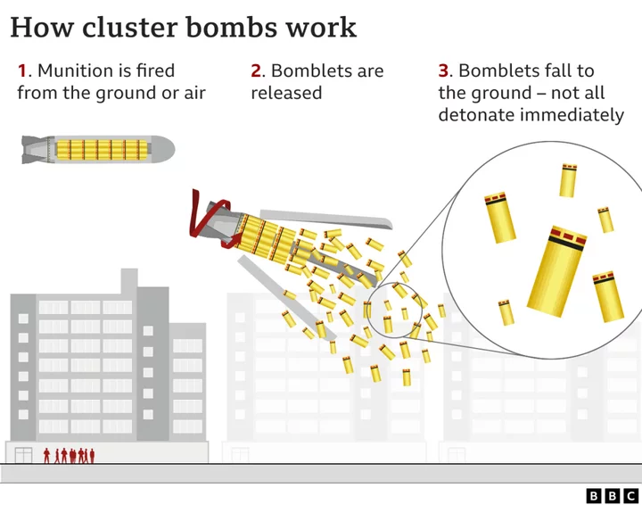 Rishi Sunak says the UK discourages use of cluster bombs in Ukraine