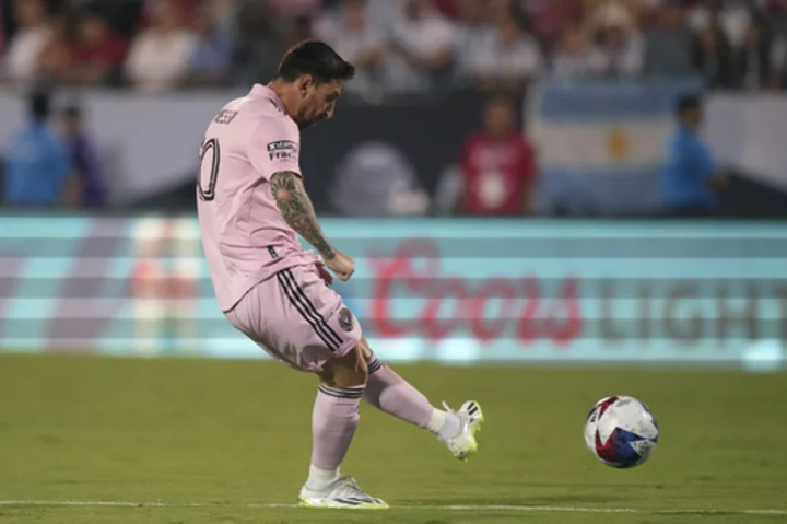 Messi scores early in 1st game outside Florida for Inter Miami at FC Dallas